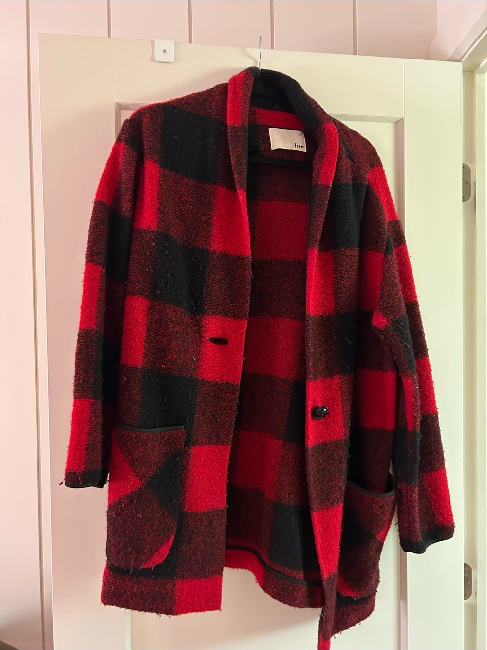 Wilfred Red and Black Plaid Jacket